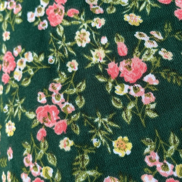 Purple Snow dark green Flower Print Mini Length Dress Size Large - Picture 12 of 13